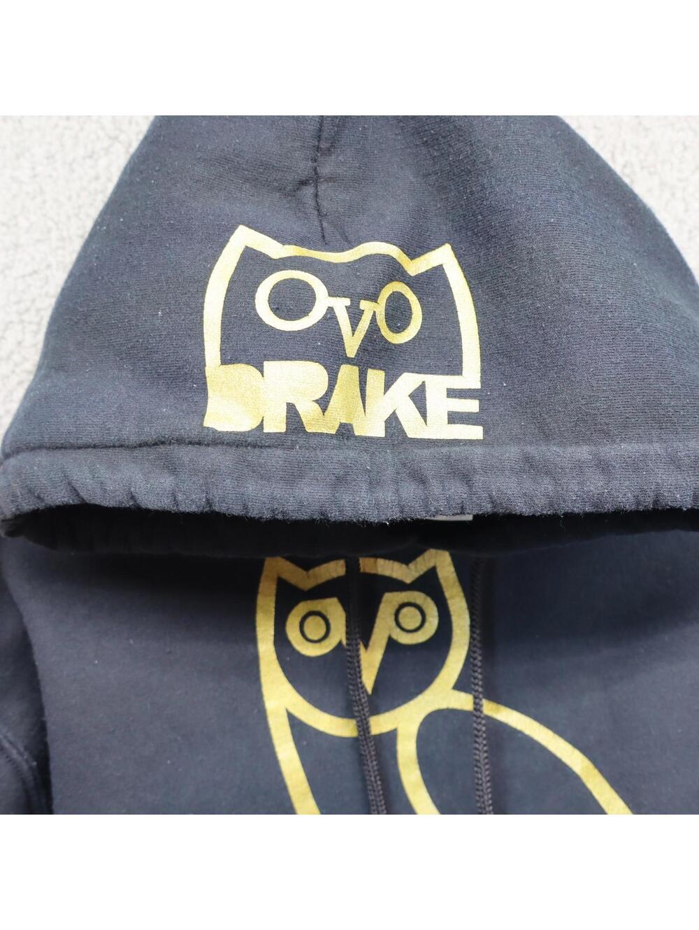 Drake Hoodie Men Small Black Owl Double Sided Gold OVO Rare